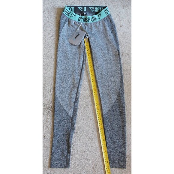 New with Tags - Gymshark Women's Flex Leggings V3 in Charcoal Marl/Teal - Small - Picture 6 of 7